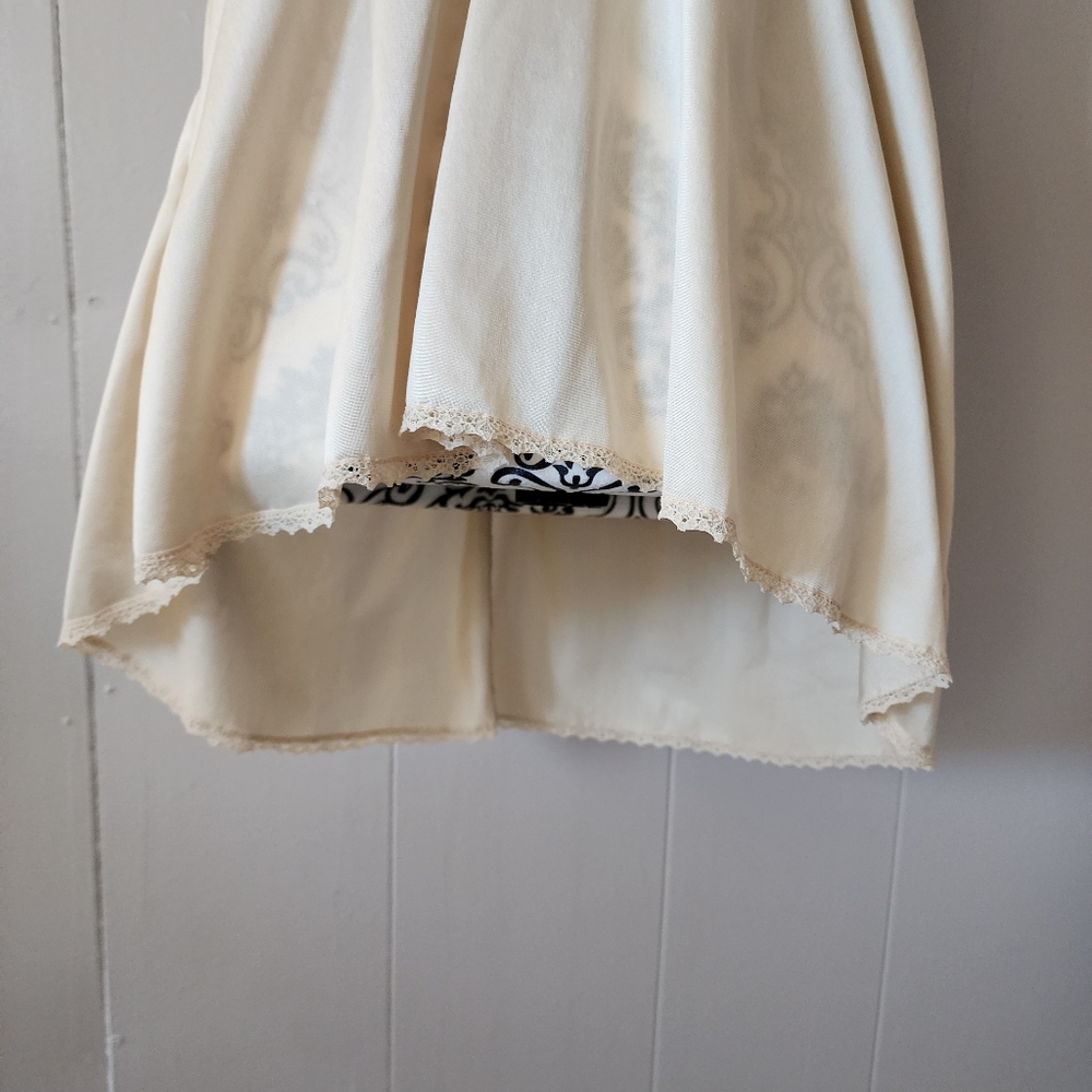 Vintage Handmade Boho Lace Cami Top Cream Satin Sweep Hem Women’s Small - Picture 3 of 16